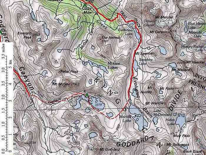 Map Showing Fourth Day of Trip Route