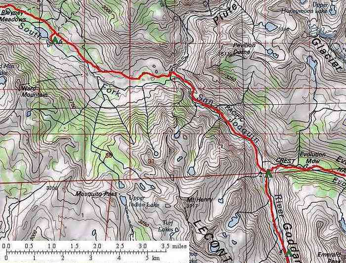 Map Showing Sixth Day of Trip Route
